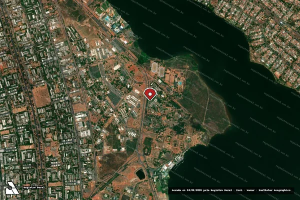 Imagem de satélite de Infração Ambiental em Buritis - RO (marcador da localização)