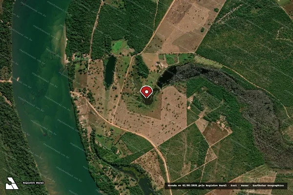 Imagem de satélite — Embargo IBAMA — Infração da Flora — Peixe/TO