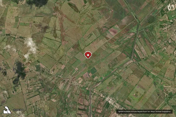 Imagem de satélite de Infração Ambiental em Campos dos Goytacazes - RJ (marcador da localização)