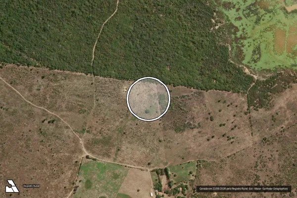 Imagem de satélite — Embargo IBAMA — Infração Ambiental — Riachão das Neves/BA