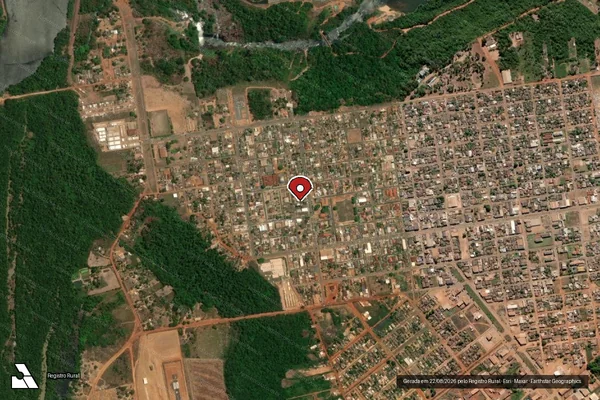 Imagem de satélite de Infração Ambiental em Colniza - MT (marcador da localização)