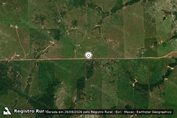 Imagem de satélite de Infração da Flora em Porto Velho - RO (marcador da localização)