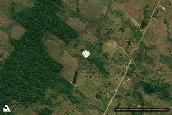 Imagem de satélite de Infração da Flora em Machadinho D'Oeste - RO (marcador da localização)