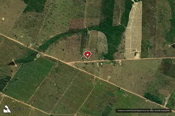 Imagem de satélite de Infração da Flora em Machadinho D'Oeste - RO (marcador da localização)