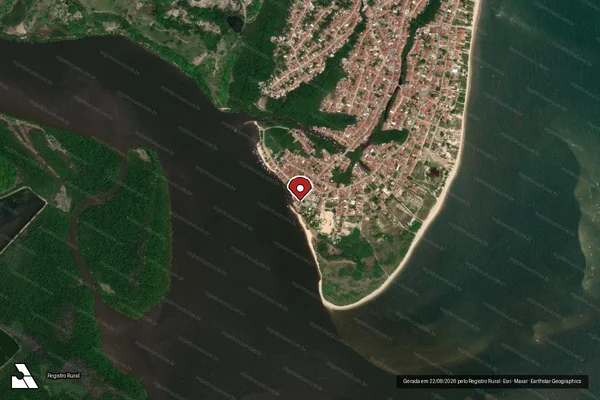 Imagem de satélite de Infração de pesca(Não Classificada-Móvel) em Pitimbu - PB (marcador da localização)