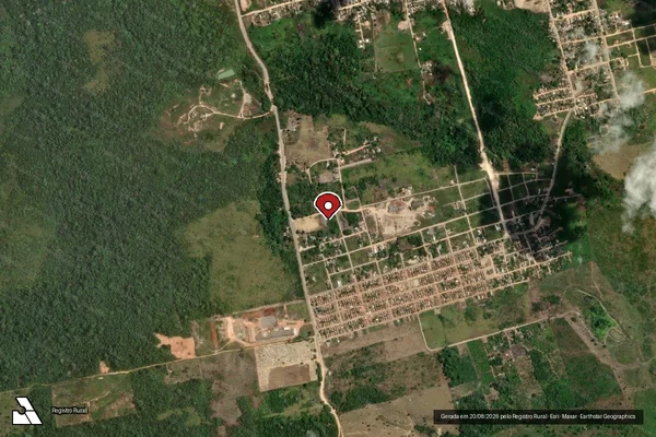 Imagem de satélite de Infração da Flora em Uruará - PA (marcador da localização)