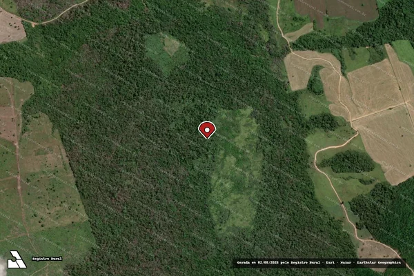 Imagem de satélite de Desmatamento em Goianésia do Pará - PA (marcador da localização)
