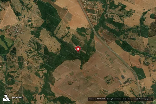Imagem de satélite de Infração Ambiental em Bela Vista de Goiás - GO (marcador da localização)