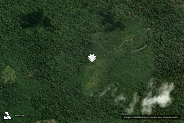 Imagem de satélite de Infração Ambiental em Itaituba - PA (marcador da localização)