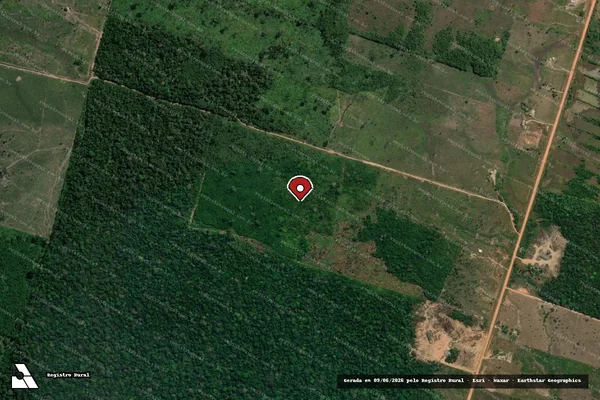 Imagem de satélite de Infração da Flora em Humaitá - AM (marcador da localização)