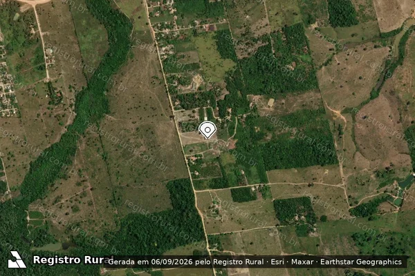 Imagem de satélite de Infração Ambiental em Uruará - PA (marcador da localização)
