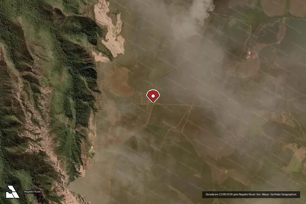 Imagem de satélite de Infração da Flora em Vila Boa - GO (marcador da localização)