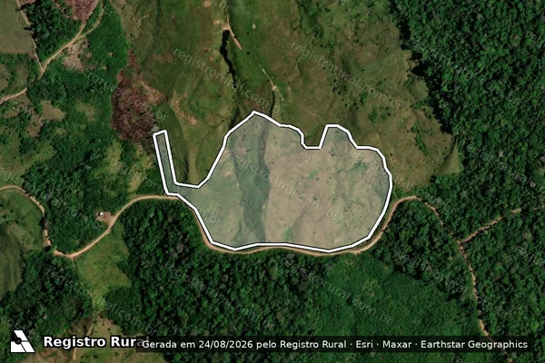 Imagem de satélite de Infração Ambiental em Jordão - AC (marcador da localização)