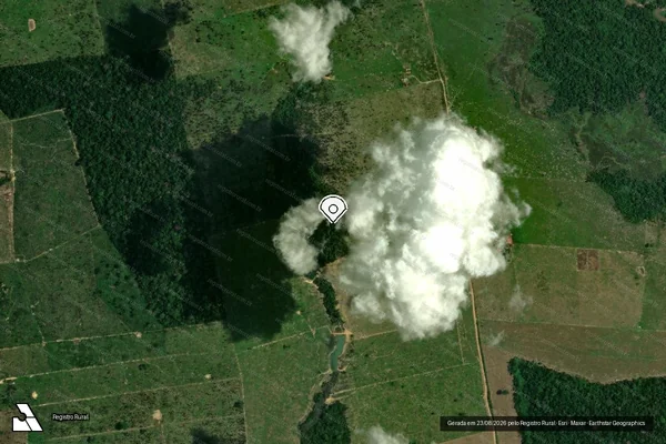 Imagem de satélite de Infração Ambiental em Nova Mamoré - RO (marcador da localização)