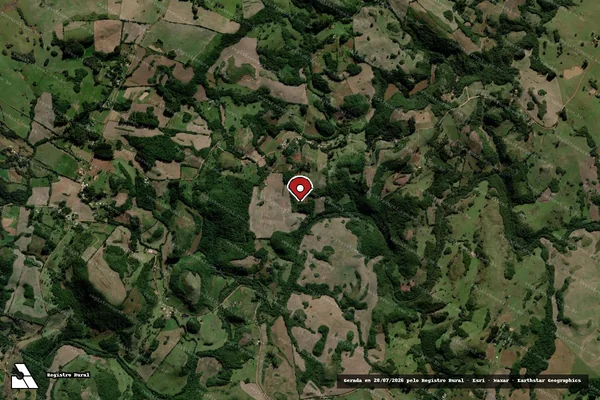 Imagem de satélite de Infração da Flora em Lagoão - RS (marcador da localização)