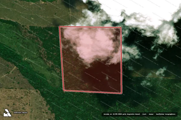 Imagem de satélite — Embargo IBAMA — Infração da Flora — Cujubim/RO