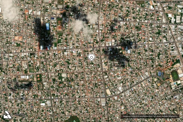Imagem de satélite de Infração Ambiental em Boa Vista - RR (marcador da localização)