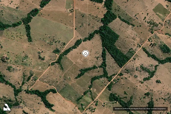 Imagem de satélite de Infração da Flora em Paranaíta - MT (marcador da localização)