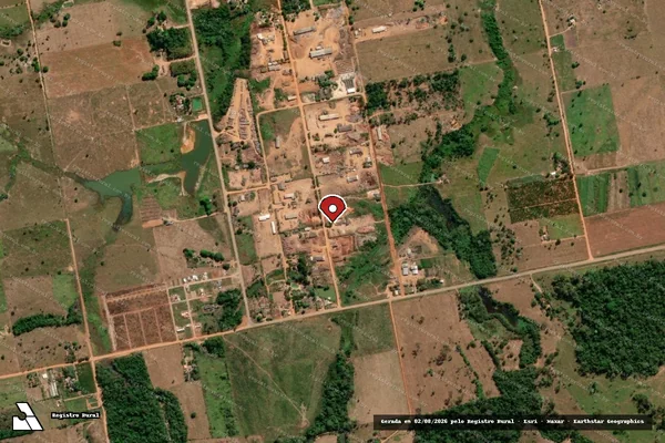 Imagem de satélite de Infração Ambiental em Nova Bandeirantes - MT (marcador da localização)