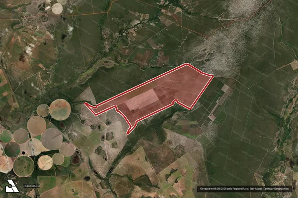 Imagem de satélite — Embargo IBAMA — Infração da Flora - Arinos/MG