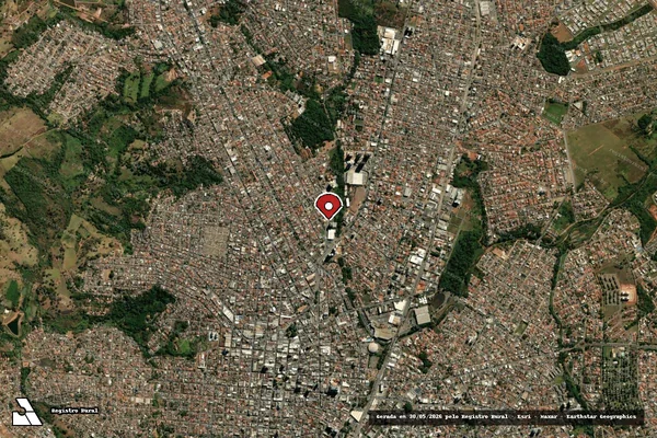 Imagem de satélite de Infração Ambiental em Anápolis - GO (marcador da localização)