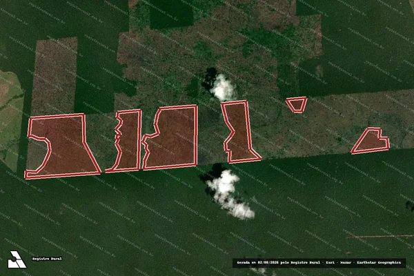Imagem de satélite de Infração da Flora em Lábrea - AM