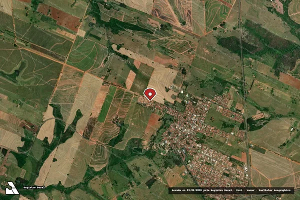 Imagem de satélite de Infração da Fauna em Clementina - SP (marcador da localização)