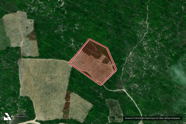 Imagem de satélite — Embargo IBAMA — Infração da Flora - Baía da Traição/PB