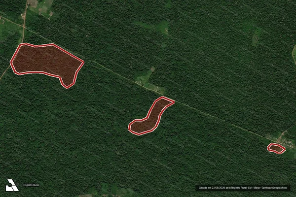 Imagem de satélite de Infração da Flora em Santarém - PA