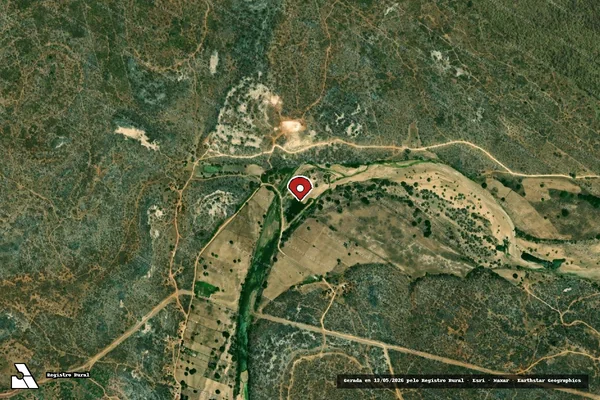Imagem de satélite de Infração Ambiental em Mossoró - RN (marcador da localização)