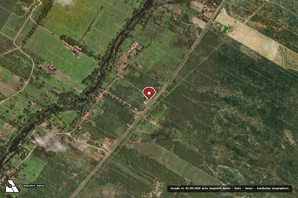 Imagem de satélite de Infração Ambiental em Governador Dix-Sept Rosado - RN (marcador da localização)