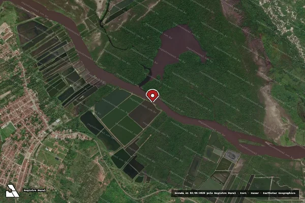 Imagem de satélite de Infração Ambiental em Senador Georgino Avelino - RN (marcador da localização)