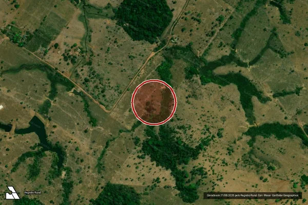 Imagem de satélite — Embargo IBAMA — Infração Ambiental - Jaru/RO