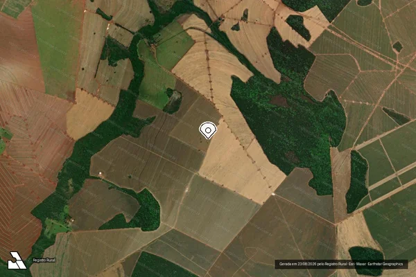Imagem de satélite de Infração Ambiental em Paraíso das Águas - MS (marcador da localização)