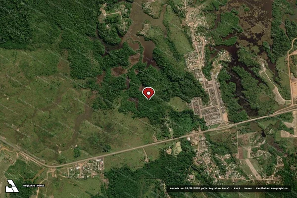 Imagem de satélite de Infração da Flora em Buritis - RO (marcador da localização)