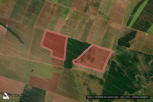 Imagem de satélite — Embargo IBAMA — Infração da Flora - Paranatinga/MT