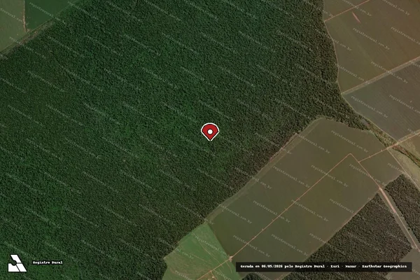Imagem de satélite de Infração Ambiental em Nova Maringá - MT (marcador da localização)