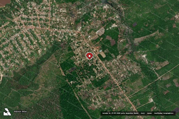 Imagem de satélite de Infração da Flora em Parintins - AM (marcador da localização)