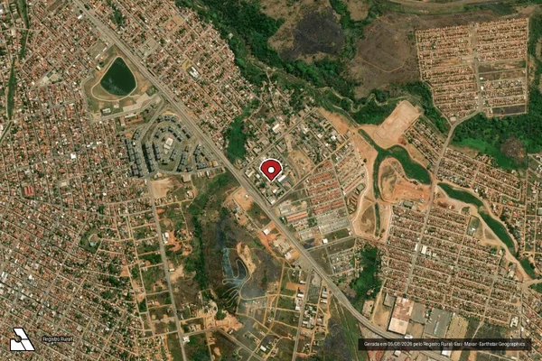 Imagem de satélite de Infração da Flora em Parauapebas - PA (marcador da localização)
