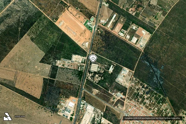Imagem de satélite — Embargo IBAMA — Infração Ambiental - Mossoró/RN