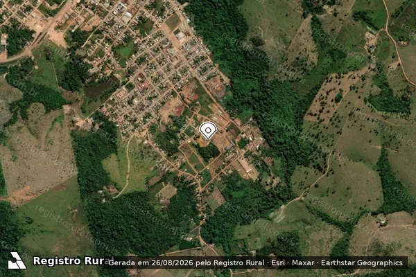Imagem de satélite de Infração Ambiental em Trairão - PA (marcador da localização)