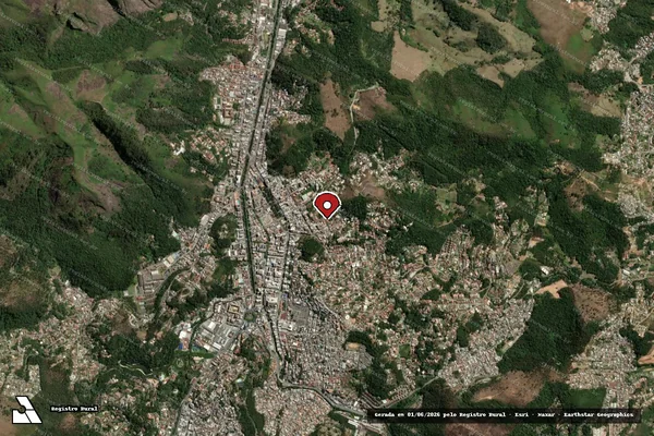 Imagem de satélite de Infração do CTF(Não Classificada-Móvel) em Nova Friburgo - RJ (marcador da localização)