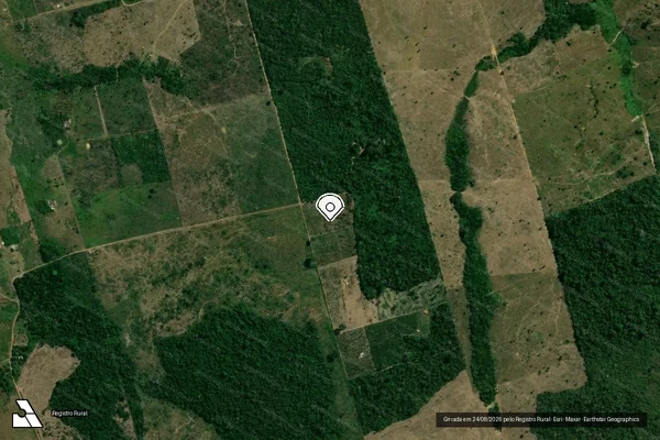 Imagem de satélite de Infração da Flora em São Félix do Xingu - PA (marcador da localização)