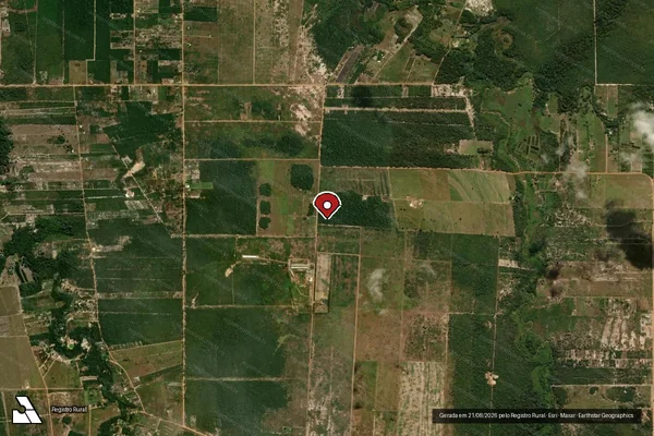 Imagem de satélite de Infração Ambiental em Vilhena - RO (marcador da localização)