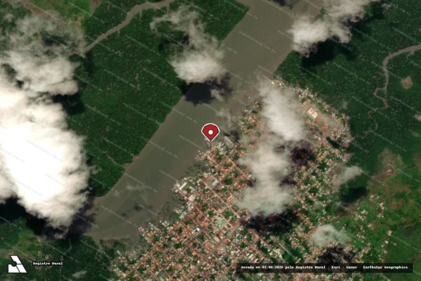 Imagem de satélite de Infração Ambiental em Carutapera - MA (marcador da localização)