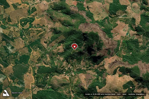 Imagem de satélite de Desmatamento em Colatina - ES (marcador da localização)