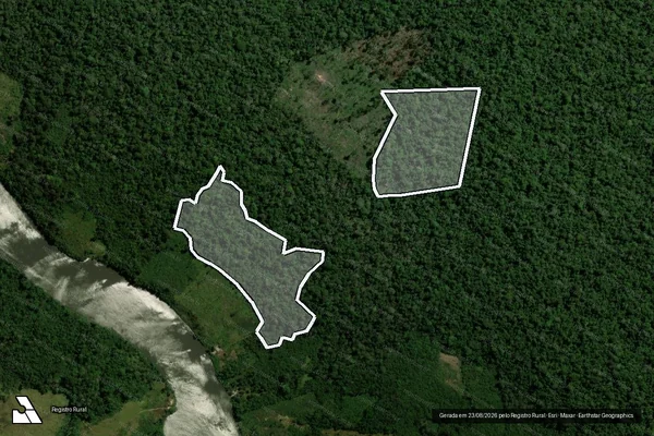 Imagem de satélite — Embargo IBAMA — Infração da Flora - Portel/PA