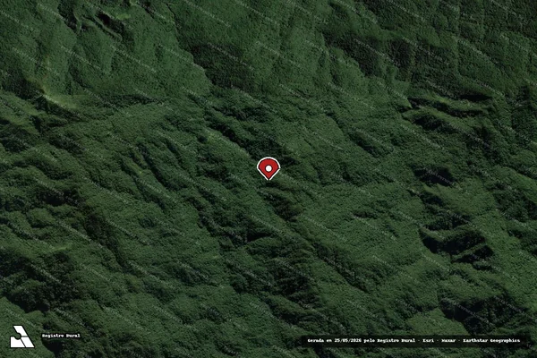 Imagem de satélite de Infração Ambiental em Rancho Queimado - SC (marcador da localização)