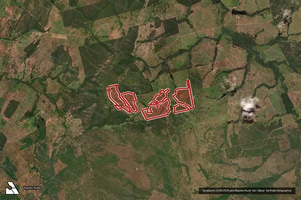 Imagem de satélite — Embargo IBAMA — Infração da Flora — Sandolândia/TO
