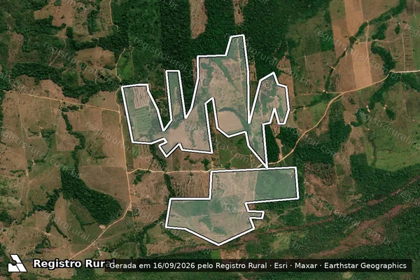 Imagem de satélite — Embargo IBAMA — Infração da Flora - Nova Bandeirantes/MT